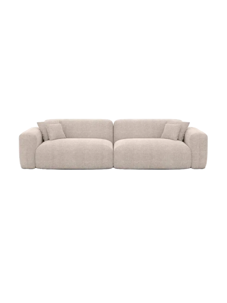 3-Sitzer Design Sofa „Aras“ mit Strukturstoff-Bezug Strukturstoff Beige BLOOMINGLOFT Collection