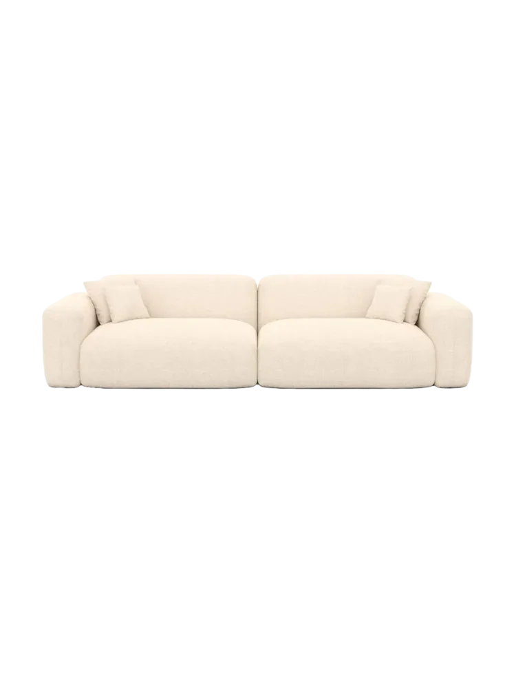 3-Sitzer Design Sofa „Aras“ mit Strukturstoff-Bezug Strukturstoff Cream BLOOMINGLOFT Collection