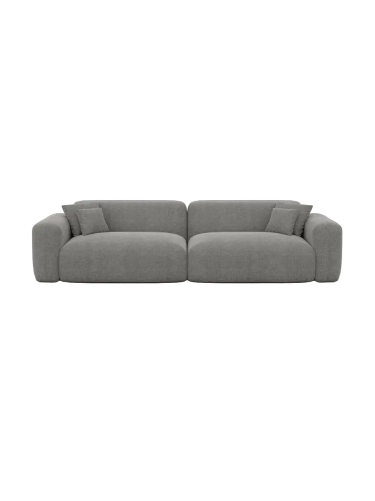 3-Sitzer Design Sofa „Aras“ mit Strukturstoff-Bezug Strukturstoff Grau BLOOMINGLOFT Collection
