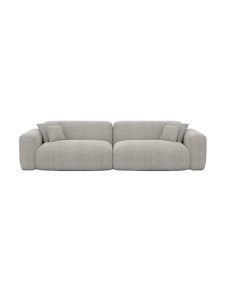 3-Sitzer Design Sofa „Aras“ mit Strukturstoff-Bezug Strukturstoff Hellgrau BLOOMINGLOFT Collection