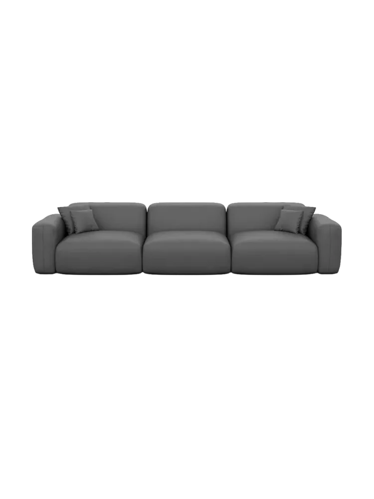 4-Sitzer Design Echtleder Sofa „Aras“ Echtleder Dark Grey BLOOMINGLOFT Collection