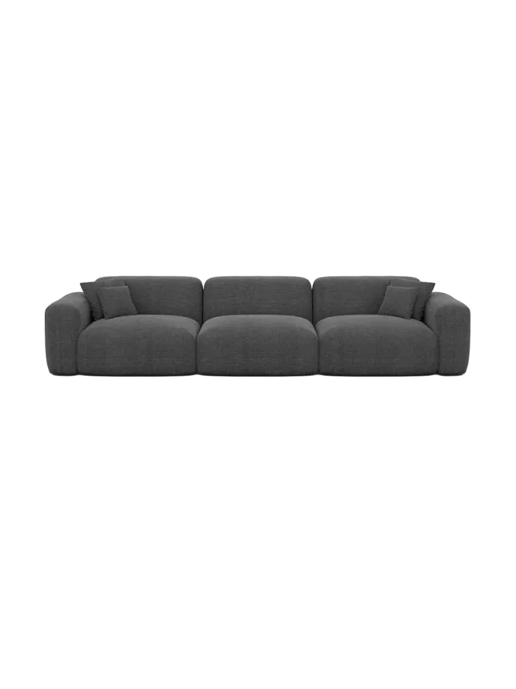 4-Sitzer Design Sofa „Aras“ mit Strukturstoff-Bezug Strukturstoff Anthrazit BLOOMINGLOFT Collection
