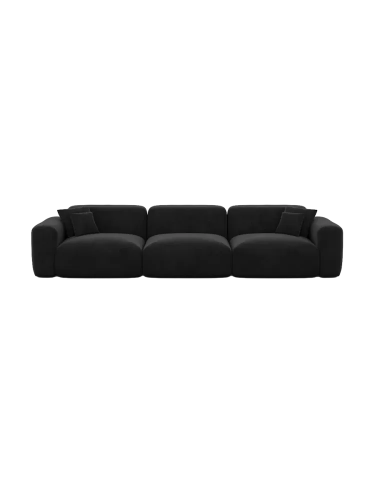 4-Sitzer Design Sofa „Aras“ mit Samtbezug Samtbezug Schwarz BLOOMINGLOFT Collection