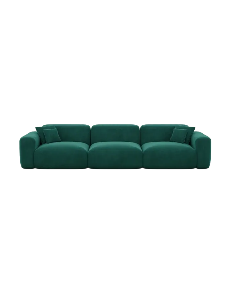 4-Sitzer Design Sofa „Aras“ mit Samtbezug Samtbezug Grün BLOOMINGLOFT Collection