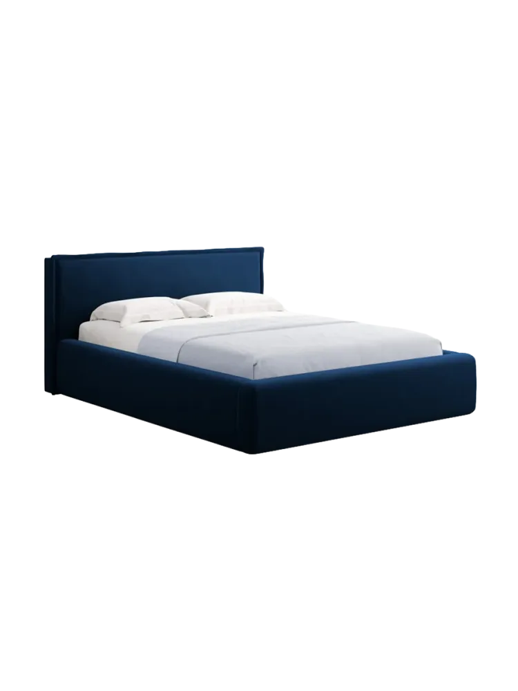 Design Polsterbett „Tena“ mit Ablagefach, Samt Königsblau chosen by Bloomingloft
