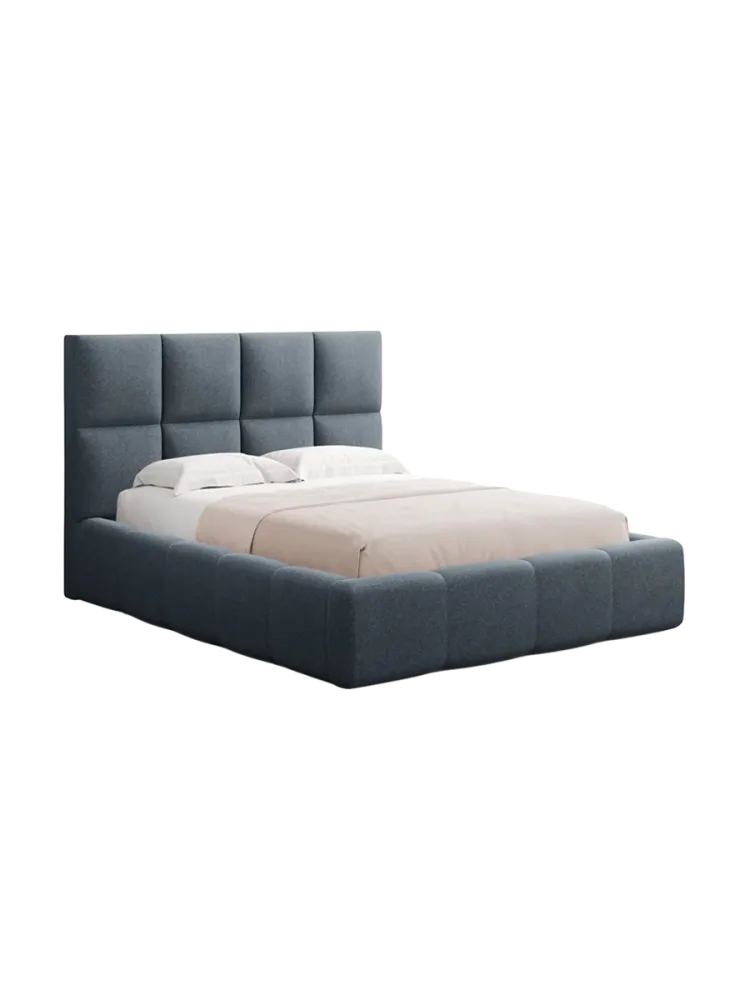 Design Polsterbett „Isa“ mit Ablagefach, Strukturstoff Dunkelgrau chosen by Bloomingloft