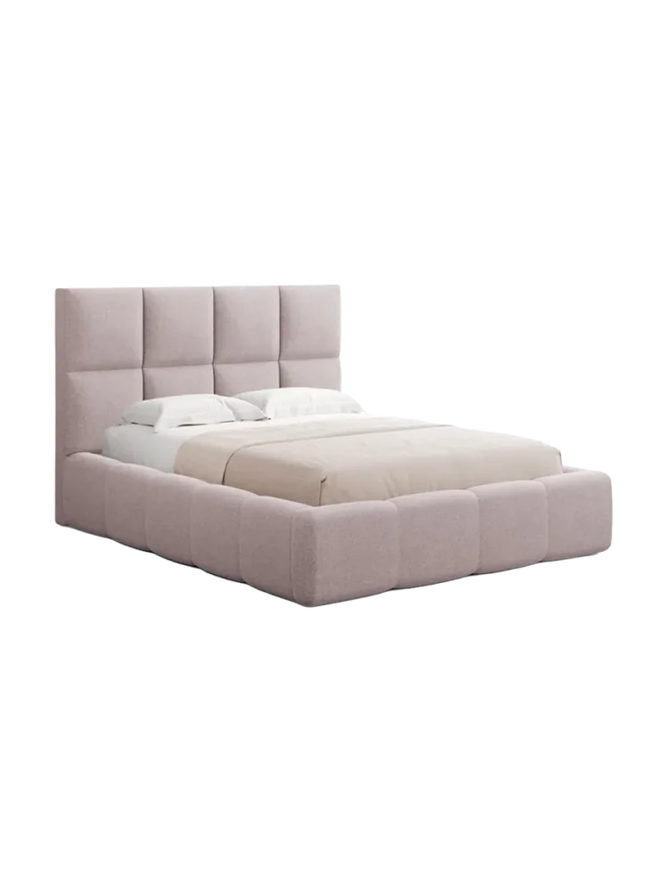 Design Polsterbett „Isa“ mit Ablagefach, Strukturstoff Rosa chosen by Bloomingloft