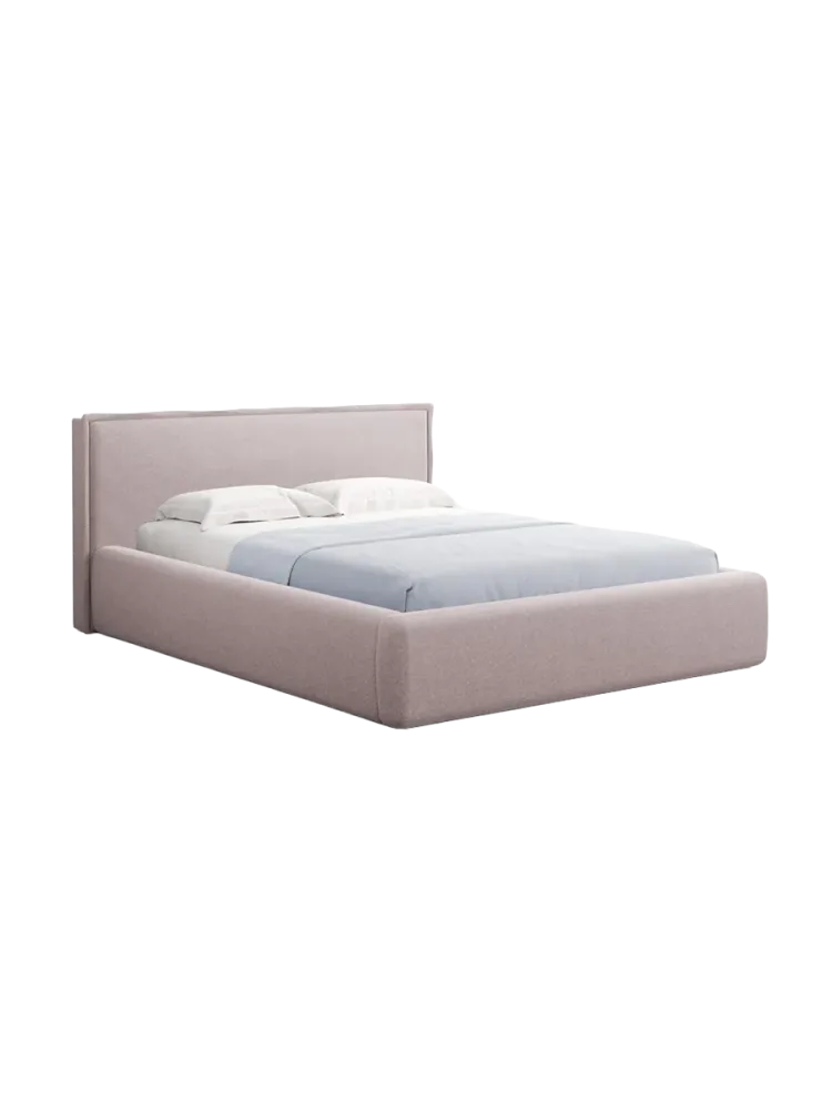 Design Polsterbett „Tena“ mit Ablagefach, Strukturstoff Rosa chosen by Bloomingloft