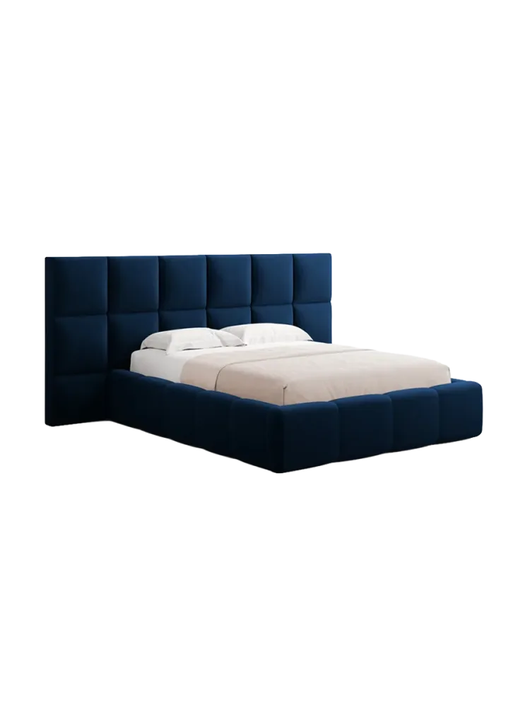 Design Polsterbett „Isa XL“ mit Ablagefach, Samt Königsblau chosen by Bloomingloft