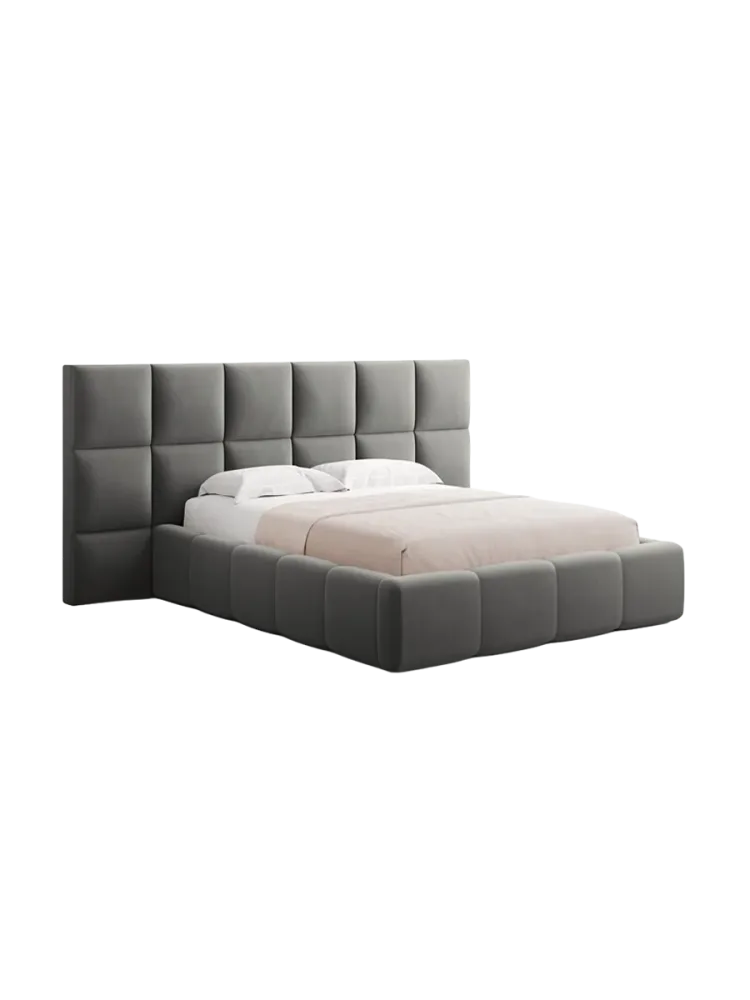 Design Polsterbett „Isa XL“ mit Ablagefach, Samt Hellgrau chosen by Bloomingloft