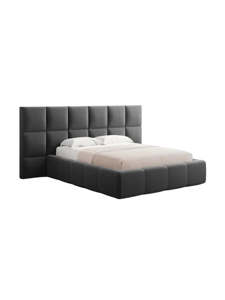 Design Polsterbett „Isa XL“ mit Ablagefach, Samt Grau chosen by Bloomingloft