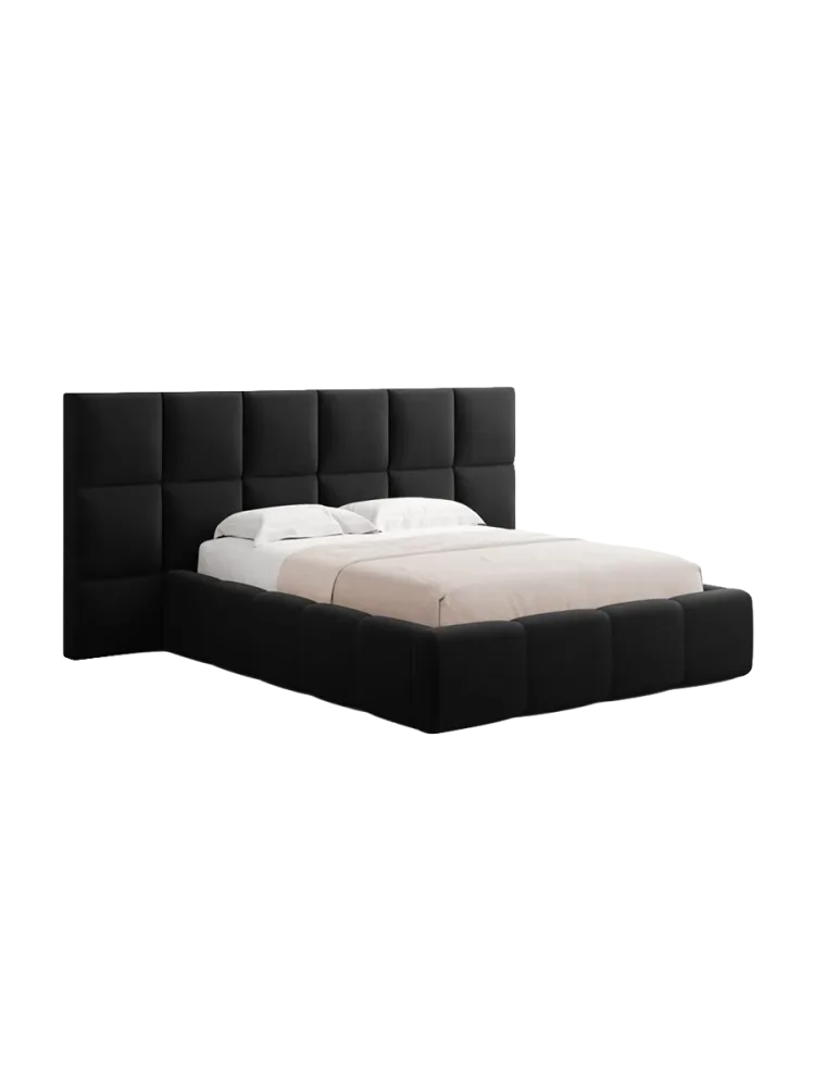 Design Polsterbett „Isa XL“ mit Ablagefach, Samt Schwarz chosen by Bloomingloft