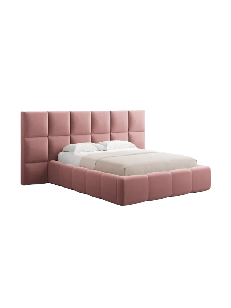 Design Polsterbett „Isa XL“ mit Ablagefach, Samt Rosa chosen by Bloomingloft