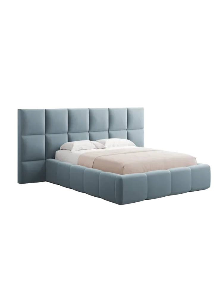 Design Polsterbett „Isa XL“ mit Ablagefach, Samt Hellblau chosen by Bloomingloft