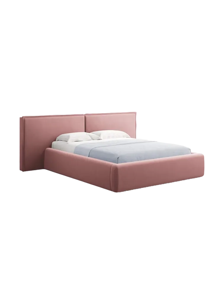 Design Polsterbett „Tena XL“ mit Ablagefach, Samt Rosa chosen by Bloomingloft