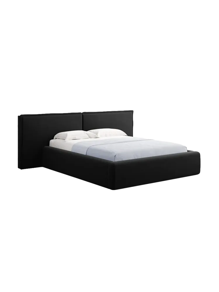 Design Polsterbett „Tena XL“ mit Ablagefach, Samt Schwarz chosen by Bloomingloft