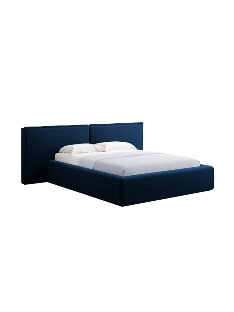 Design Polsterbett „Tena XL“ mit Ablagefach, Samt Königsblau chosen by Bloomingloft