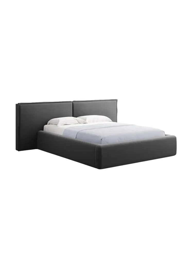 Design Polsterbett „Tena XL“ mit Ablagefach, Samt Grau chosen by Bloomingloft