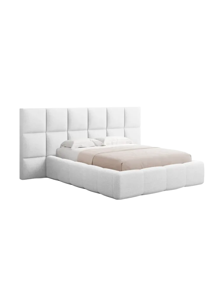 Design Polsterbett „Isa XL“ mit Ablagefach, Strukturstoff Ivory chosen by Bloomingloft