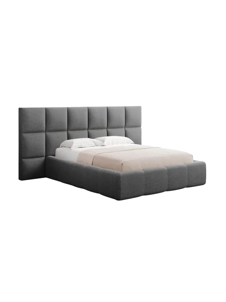 Design Polsterbett „Isa XL“ mit Ablagefach, Strukturstoff Dunkelgrau chosen by Bloomingloft