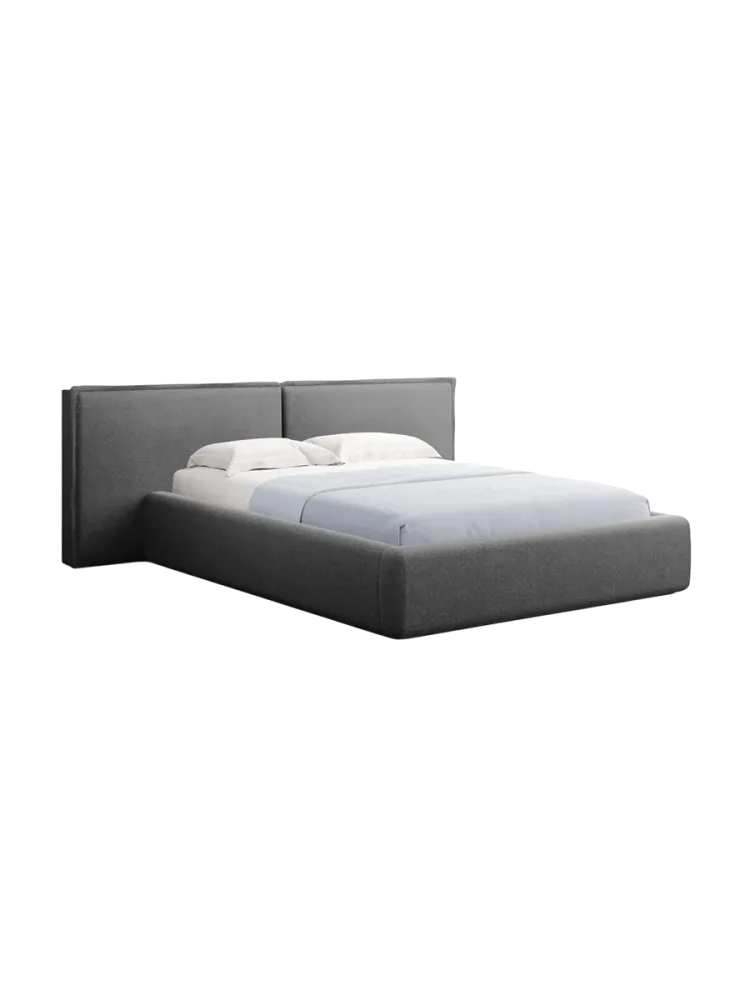 Design Polsterbett „Tena XL“ mit Ablagefach, Strukturstoff Dunkelgrau chosen by Bloomingloft