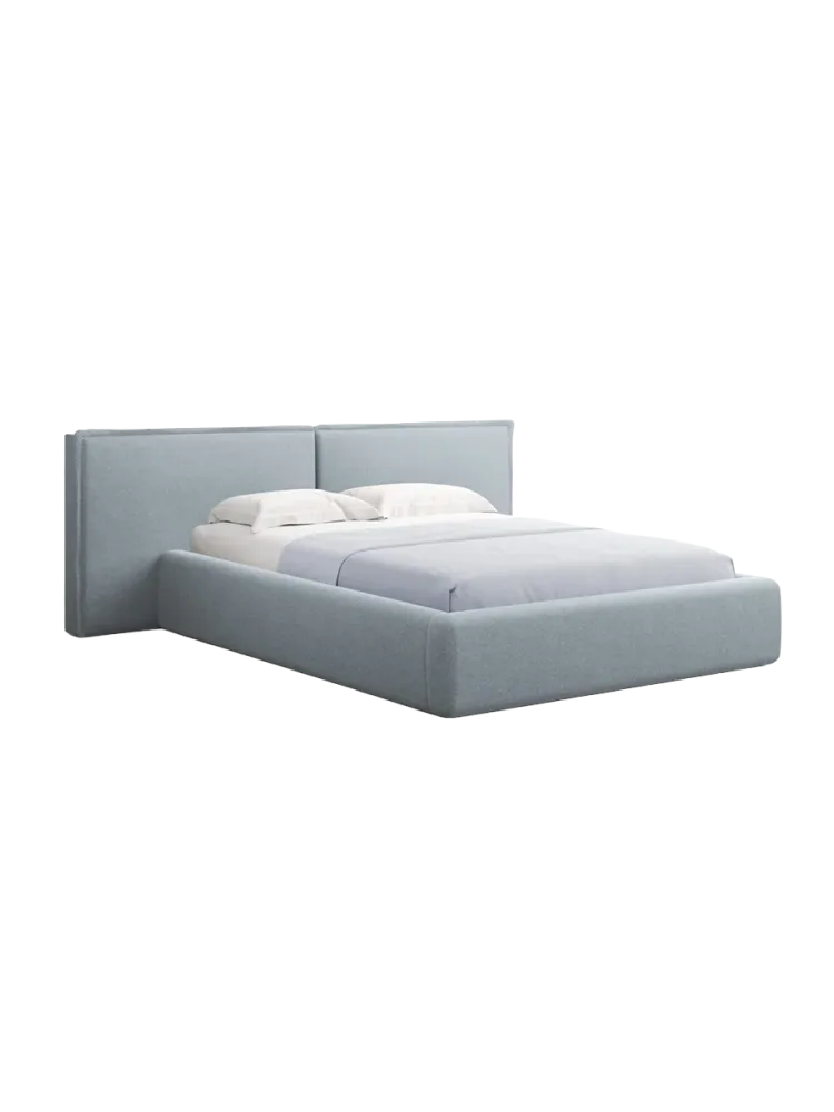 Design Polsterbett „Tena XL“ mit Ablagefach, Strukturstoff Hellblau chosen by Bloomingloft