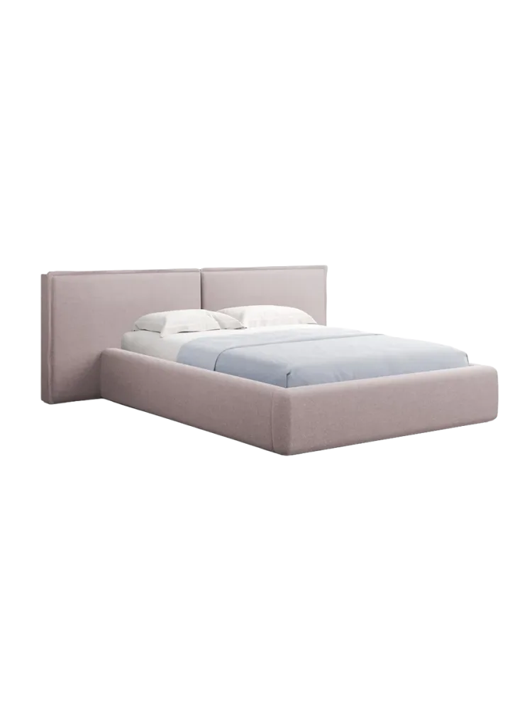 Design Polsterbett „Tena XL“ mit Ablagefach, Strukturstoff Rosa chosen by Bloomingloft