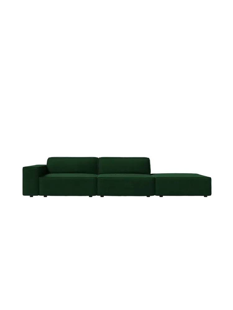 3-Sitzer Design Sofa „Jodie“ mit Ottomane Chosen by Bloomingloft