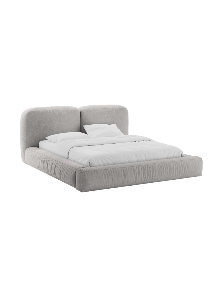 Design Polsterbett „Martina“ mit Ablagefach, Strukturstoff Schwarz Micadoni