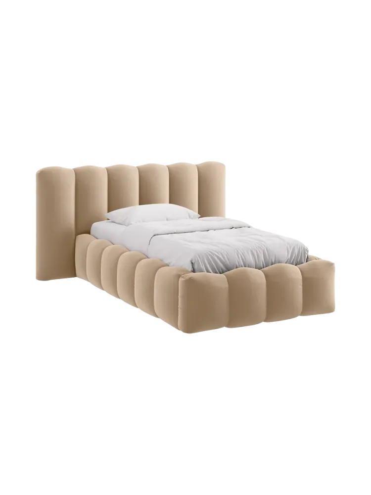 Design Einzel-Polsterbett „Lupine“ mit Ablagefach Chosen by Bloomingloft