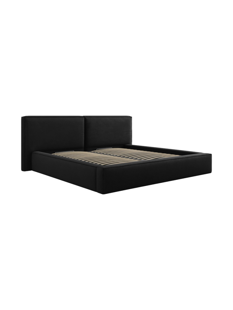 Design Polsterbett „Jodie“ mit Ablagefach - Bouclé Weiss Chosen by Bloomingloft