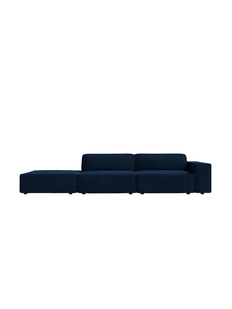 3-Sitzer Designsofa „Jodie“ mit abgerundetem Ottomane Chosen by Bloomingloft