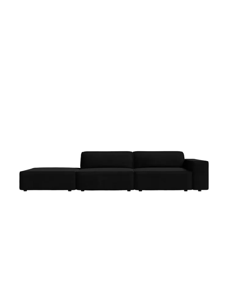 3-Sitzer Designsofa „Jodie“ mit abgerundetem Ottomane Chosen by Bloomingloft
