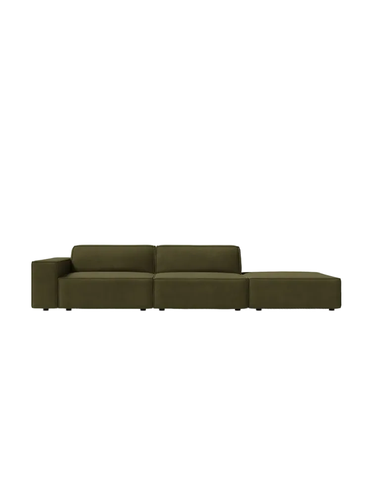 3-Sitzer Designsofa „Jodie“ mit abgerundetem Ottomane Chosen by Bloomingloft