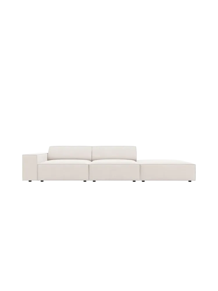 3-Sitzer Designsofa „Jodie“ mit abgerundetem Ottomane Chosen by Bloomingloft