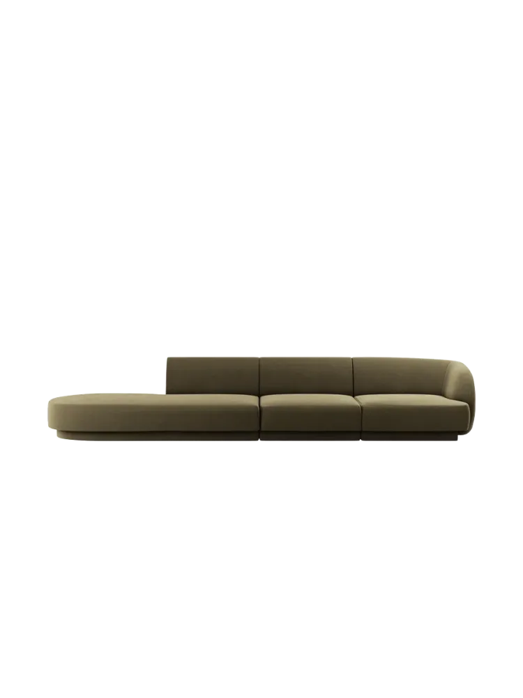Modulares Design Sofa mit Ottomane „Miley“ (4-Sitzer) Chosen by Bloomingloft