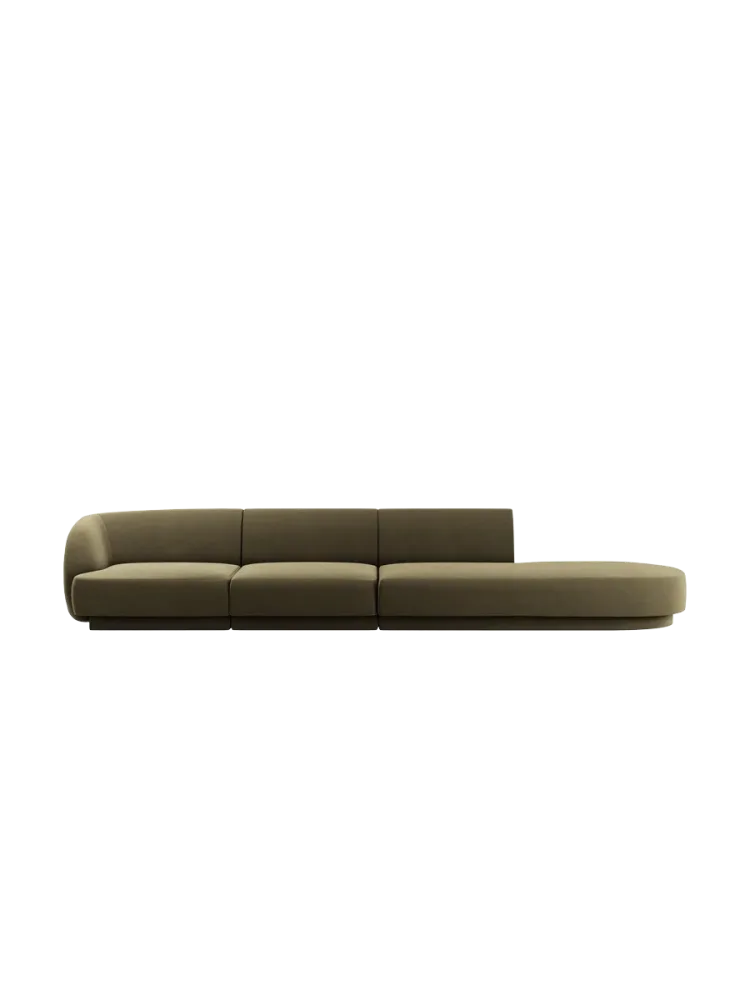 Modulares Design Sofa mit Ottomane „Miley“ (4-Sitzer) Chosen by Bloomingloft