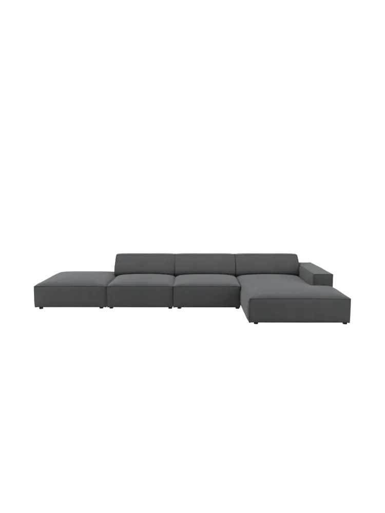 Design Ecksofa „Jodie“ mit abgerundeten Ottomanen (5-Sitzer) Chosen by Bloomingloft