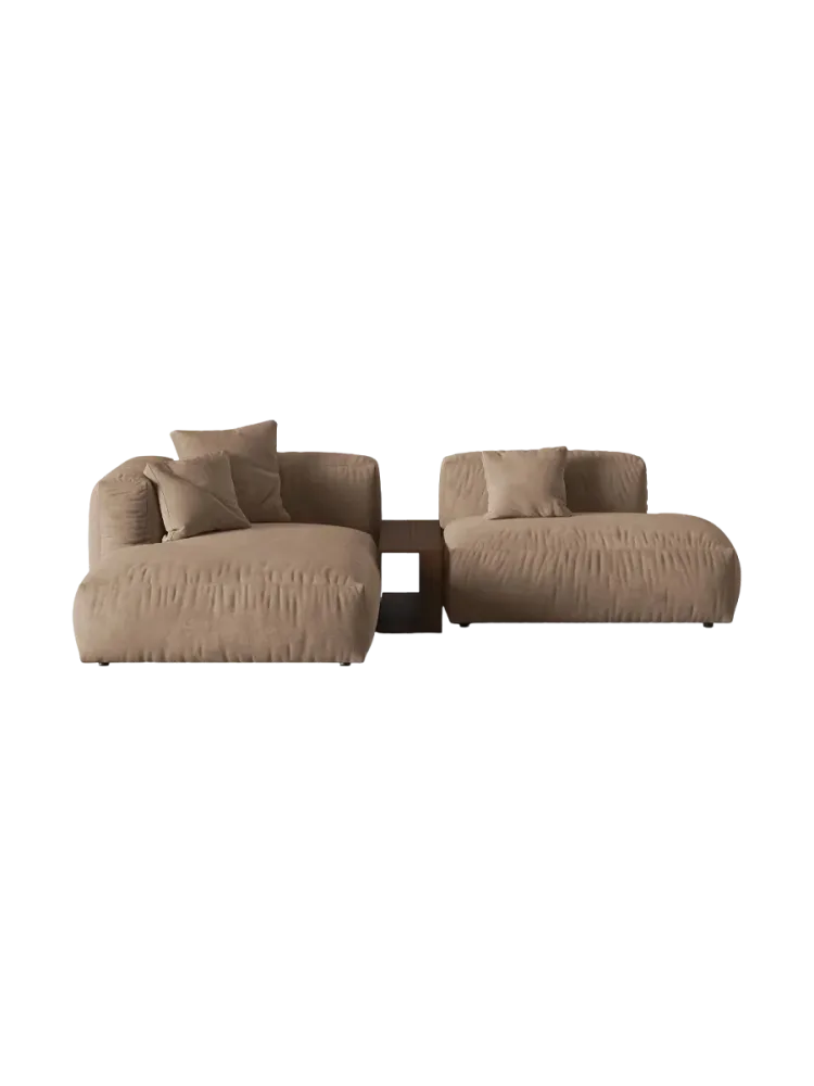 Modulares, 3-Sitzer Design Ecksofa „Martina“ mit Beistelltisch Micadoni