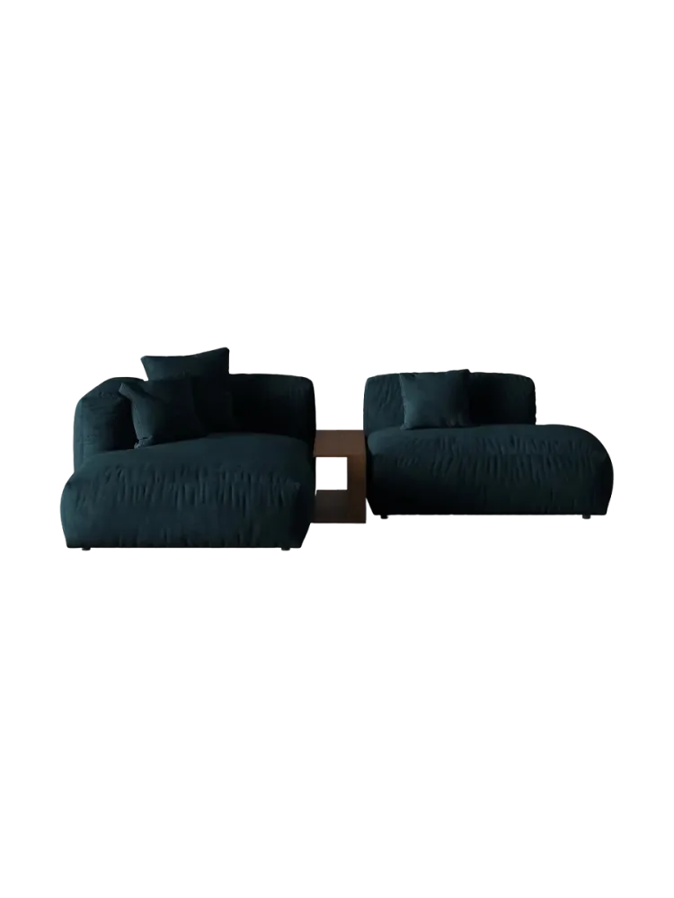 Modulares, 3-Sitzer Design Ecksofa „Martina“ mit Beistelltisch Micadoni