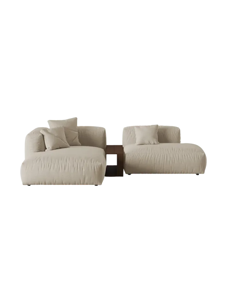 Modulares, 3-Sitzer Design Ecksofa „Martina“ mit Beistelltisch Micadoni