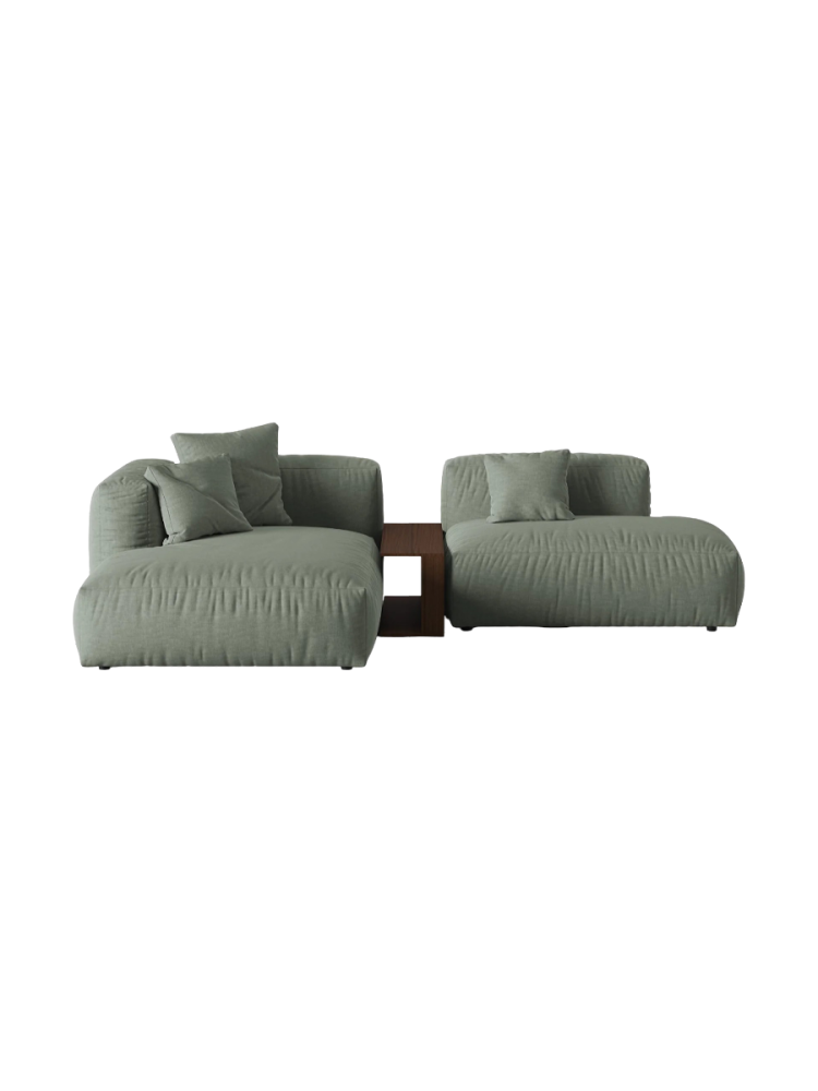 Modulares, 3-Sitzer Design Ecksofa „Martina“ mit Beistelltisch Micadoni