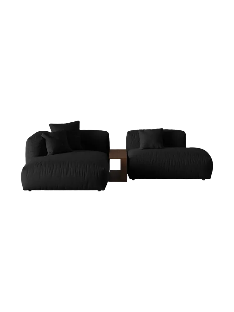 Modulares, 3-Sitzer Design Ecksofa „Martina“ mit Beistelltisch Micadoni