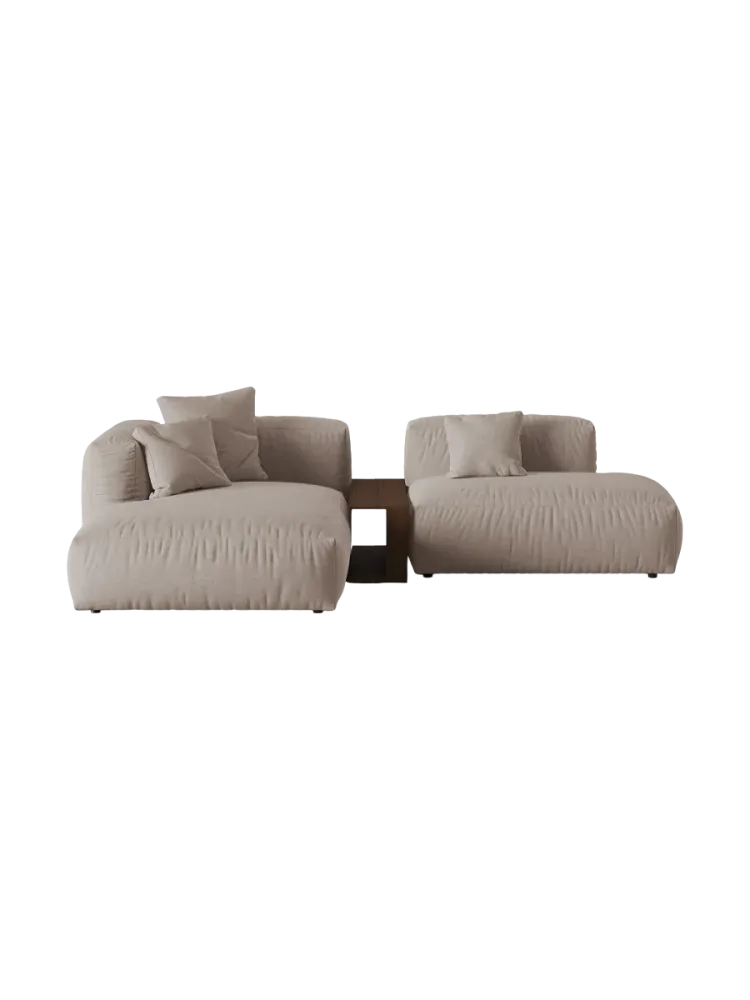 Modulares, 3-Sitzer Design Ecksofa „Martina“ mit Beistelltisch Micadoni