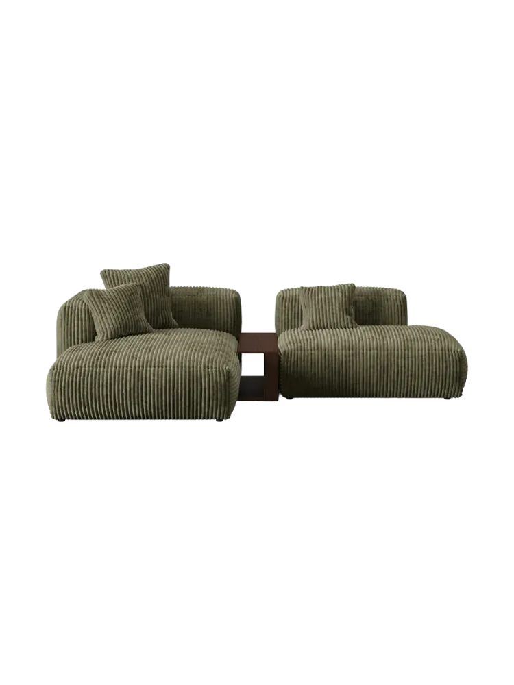 Modulares, 3-Sitzer Design Ecksofa „Martina“ mit Beistelltisch Micadoni