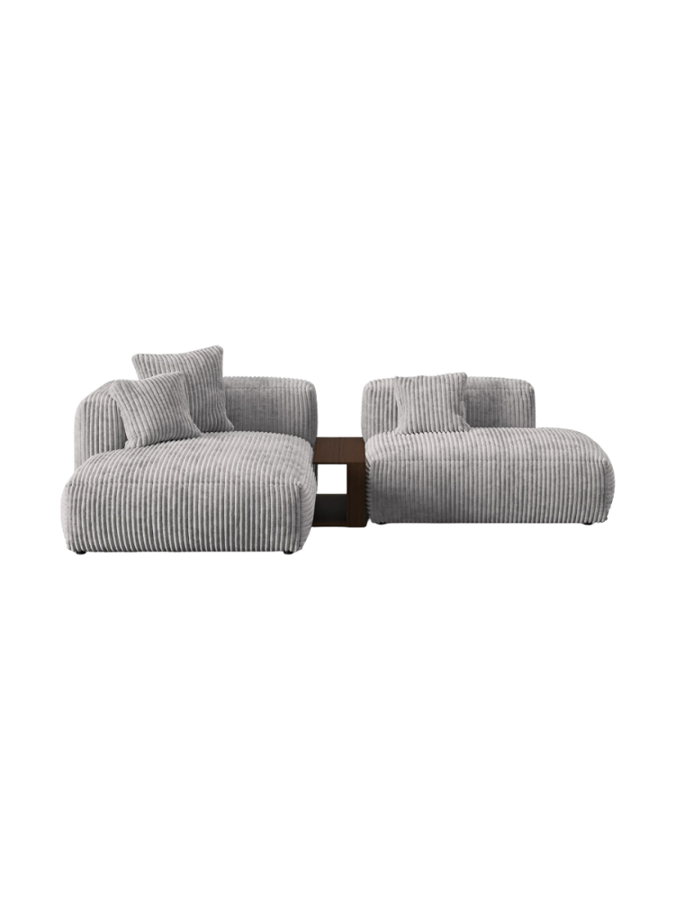 Modulares, 3-Sitzer Design Ecksofa „Martina“ mit Beistelltisch Micadoni