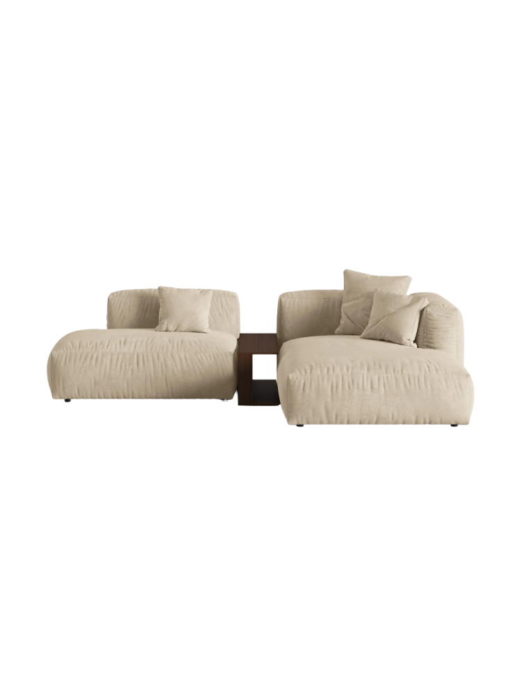 Modulares, 3-Sitzer Design Ecksofa „Martina“ mit Beistelltisch Micadoni