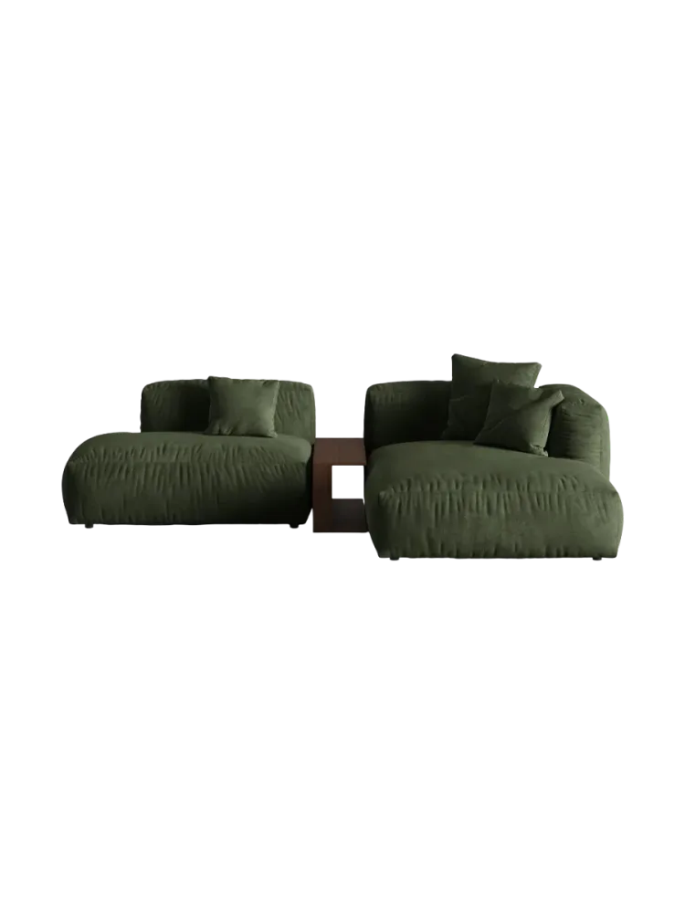 Modulares, 3-Sitzer Design Ecksofa „Martina“ mit Beistelltisch Micadoni