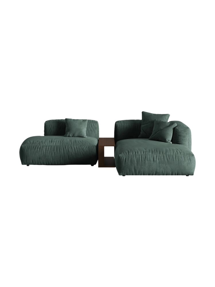 Modulares, 3-Sitzer Design Ecksofa „Martina“ mit Beistelltisch Micadoni