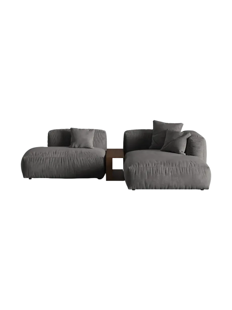Modulares, 3-Sitzer Design Ecksofa „Martina“ mit Beistelltisch Micadoni